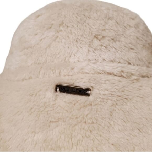 Volcom Fleece Vest Womens Size XS Beige Mock Neck Snap Button Outdoor Hiking - Picture 10 of 13